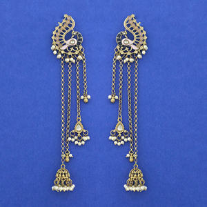 Mayoristas de Joyería Artificial de Moda en India, Pendientes Indo-Occidentales con Baño de Mehndi 113087 - Product Image 4