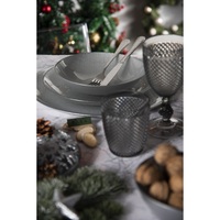 Ensemble de 6 gobelets Excelsa, coupe diamant, sans BPA, en plastique argenté, pour boire directement, pour les fêtes, 8,5 x 8,5 x 18 cm