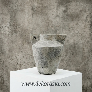 Grey Rustic Handmade <b>Ceramic</b> <b>Vase</b> Sculptural Floor Flower Pot Home Decor - Product Image 3