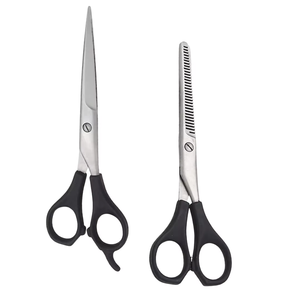 Juego de Tijeras Profesionales de Peluquería de Alta Calidad de 6.5 Pulgadas para Cortar y Texturizar el Cabello, Acero Inoxidable, Mango Negro, Venta al Por Mayor OEM - Product Image 1