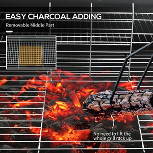 Barbecue a Carbone Portatile Nero con Area di Cottura di 420 Pollici Quadrati, con Ruote e Raccogli Cenere, Ideale per Giardini e Campeggio - Product Image 5