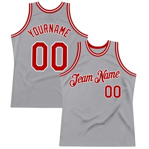 Maillot de basket-ball gris personnalisé, nom de l'équipe, numéro imprimé, maillot sans manches en maille unisexe pour adulte, respirant - Product Image 1