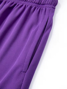Shorts décontractés pour hommes en maille 100 % polyester à séchage rapide, couleur violette, avec cordon de serrage, taille mi-haute, style Bermuda, tricotés 100 % polyester – Grande Vente - Product Image 5