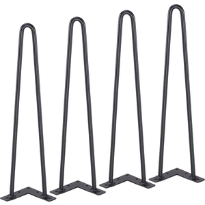 19" Metal Furniture <b>Legs</b> Hairpin Furniture <b>Legs</b> 2 robs 500lbs Dinning Metal <b>Table</b> <b>Legs</b> Black Color DIY Furniture Parts EDPTBL010 - Product Image 1