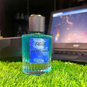 Flacon en verre cylindrique cannelé de 50 ml, parfum bleu aquatique, senteur longue durée, fraîche, parfums Maham de haute qualité, eau de parfum pour homme - Product Image 1