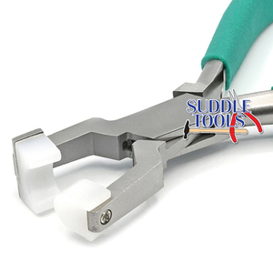 Pince à bijoux en acier inoxydable en forme de U, mâchoires en nylon non-abrasives avec tête métallique pour le pliage et le façonnage des anneaux, outils et équipements essentiels - Product Image 3