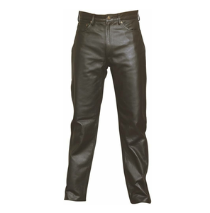 Pantalon Moto Homme en Cuir Noir Respirant Coupe Droite Fermeture Éclair Détails Rivets Multi-Poches Décontracté Léger Style Hiver 202 - Product Image 3