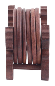 Ensemble de sous-verres écologiques en bois faits à la main pour protéger les tables de cuisine et de salle à manger - Product Image 3