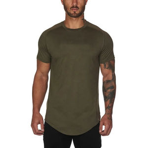 Men's <b>Long</b> Knitted 100% Cotton Streetwear Hip Hop T-Shirts with Custom Logo Vintage Oversized Design - Product Image 3