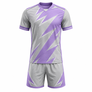 Servicio OEM, Conjunto de Fútbol Ligero a Cuadros, Manga Corta, Poliéster Transpirable, Uniforme Personalizado para Adultos - Product Image 3