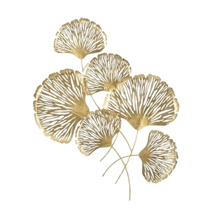 Modern <b>Light</b> Luxury 3D Metal Wall Art Decor Gold and Blue Lotus <b>Leaf</b> Wall Hanging Sculpture for Home Living Room Hotel - Product Image 4