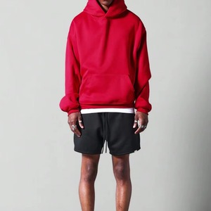 Sudadera con Capucha Extra Grande para Hombre, Color Rojo Sólido, 100% Algodón Felpa, Ropa Urbana Informal para Invierno - Product Image 5