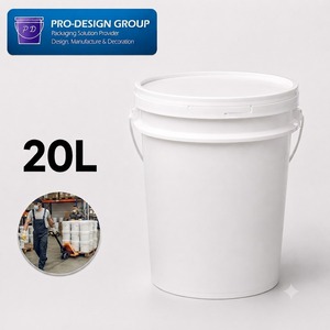 20L Heavy Duty Plastic <b>Bucket</b> <b>with</b> Flat <b>Lid</b> for Industrial Use, ISO 9001 Manufacturer - Product Image 1