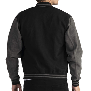 OEM Custom Design Windbreaker Unisex Customised and Breathable Product <b>Covered</b> <b>Button</b> Varsity Jacket Men - Product Image 2
