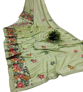 Festival desgaste Sari de seda con pieza de blusa las mujeres indias usan barato precio bajo al por mayor Surat - Product Image 1