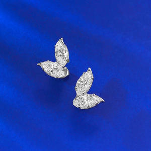 Luxury Minimalist Waterproof White Marquise Cut Lab Grown Diamond <b>Stud</b> <b>Earrings</b> 14K 18K Solid Gold <b>Fine</b> Ear Jewelry - Product Image 1