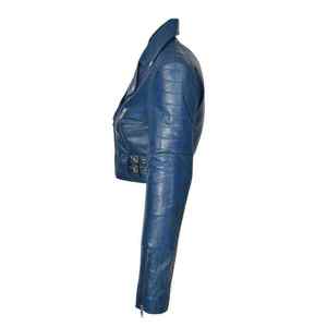 Winter Women's Genuine Leather <b>Biker</b> <b>Jacket</b> High Quality Customized Color & Design Raw Processing - Product Image 4