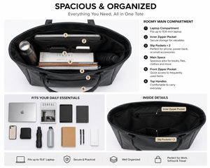 Sac fourre-tout noir en PU avec motif lettres, grande capacité, sac à bandoulière texturé pour le shopping quotidien et la salle de sport - Product Image 3