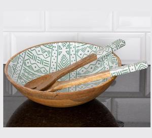 New Arrival Colorful Wooden <b>Bowl</b> With <b>Enamel</b> Work For Festive Table Styling Enhancing Dining Experience With Artistic Beauty - Product Image 1