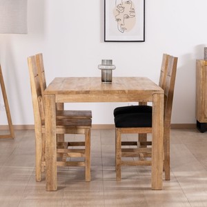 Mesa de comedor Vandana Ivory Structure de madera de mango 160 x 90 cm Manoha - Product Image 3