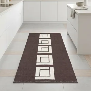 Handmade PVC Plastic Indoor/Outdoor Rug Striped Pattern Washable Kitchen Living Room Carpet Car Bath Exercise Bar HILTEX JC-2154 - Product Image 1