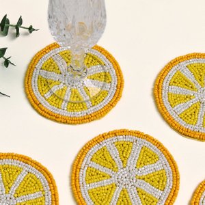 Beaded Butterfly Promotional Coaster Round Drink Mat Custom Logo <b>Table</b> Decor for Events - Product Image 2
