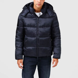 Veste matelassée à capuche pour homme, coupe-vent, col rond, manches longues, qualité supérieure, écologique, prix abordable, style urbain - Product Image 1
