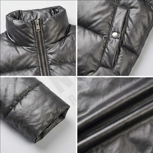 Chaqueta acolchada para mujer, cortavientos cálido con cuello levantado y cremallera, de talla grande, impermeable, a la moda para hombre - Product Image 4