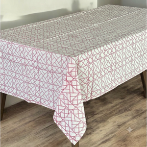 Mantel de Algodón Hecho a Mano en India, Marca Indus, Origen Jaipur, Estampado Floral Moderno, Lavable, para Bodas y Fiestas - Product Image 1