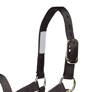 Harnais de cheval en nylon brun avec boucles métalliques et bande réfléchissante pour l'équitation et l'entraînement - Product Image 2