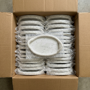 Bandeja Decorativa de Resina Hecha a Mano, Venta al por Mayor, Personalizada OEM ODM, Plato de Servir con Asa de Cuerda Blanca, Vajilla de Cocina DECORYUG - Product Image 4