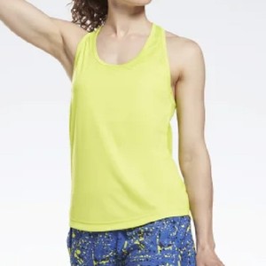 Camiseta Deportiva sin Mangas para Mujer, Cuello Redondo, Color Sólido, Tejida, Transpirable, Estilo Deportivo Informal, Amarillo - Product Image 1