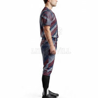 Ensemble complet de vêtements de sport pour équipe : Maillot et pantalon de baseball personnalisés en polyester respirant, entièrement boutonnés, avec design imprimé par sublimation