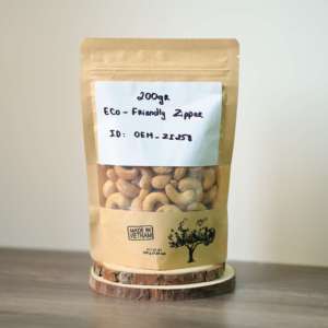 Offre Spéciale Prix de Gros Compétitif Noix de Cajou en Sachet Écologique de 200g avec Fermeture Éclair - OEM Disponible Directement de l'Usine au Vietnam - Product Image 5