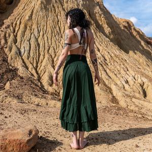 Falda Maxi de Algodón con Diseño de Volantes Asimétricos, Falda de Baile Fluida, Estilo Bohemio, Regalo para Ella - Product Image 2