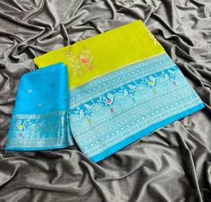 Sari en soie jacquard imprimé Pashmina de créateur – Spécial Marché International - Product Image 2