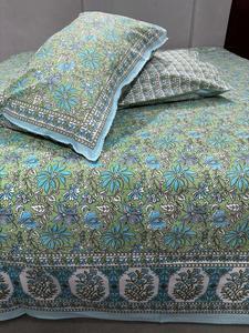 Juego de Sábanas Dobles de Lujo con Estampado Artesanal y Fundas de Almohada, 100% Algodón, Estampado Tradicional Indio Hecho a Mano - Product Image 3