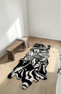 Alfombra de Lana Abstracta de Pelo Corto, Hecha a Mano, Premium, Color Beige Neutro Moderno, Apta para Mascotas, Antideslizante, Ecológica, para Uso Doméstico y Comercial - Product Image 5
