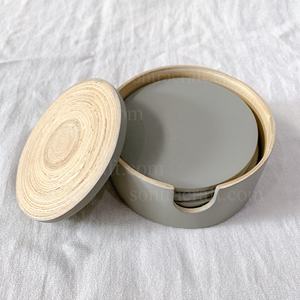 Juego de posavasos de bambú más vendidos, paquete de 4 con taza redonda de madera de bambú no tóxica y soporte, alfombrillas y almohadillas de alta calidad - Product Image 5