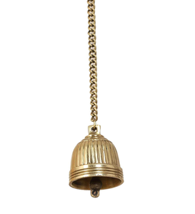 Vintage Brass Hanging Bell with Chain Decorative Metal Door Bell for Home Garden Porch Farmhouse <b>Nautical</b> <b>Decor</b> - Product Image 3