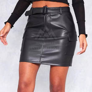 กระโปรงหนังแท้ 100% คุณภาพสูง กระโปรงหนังผู้หญิงแบบมีหัวเข็มขัด สำหรับงานปาร์ตี้ ราคาถูก รับผลิตแบบ OEM - Product Image 5