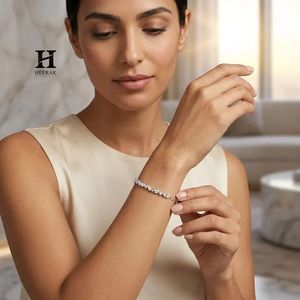 Delicate Marquise Cut Diamond <b>Bracelet</b> – Elegant Slim Chain Tennis <b>Bracelet</b> for Women - Product Image 2