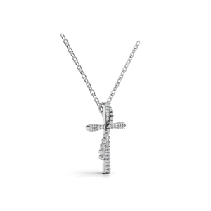 จี้สร้อยคอรูปกางเขนประดับเพชรแล็บโกรว์เคลือบโรเดียมทองคำ 18K พร้อมจี้รูปอินฟินิตี้ ได้รับการรับรองจาก IGI เครื่องประดับคุณภาพสำหรับผู้หญิง - Product Image 2