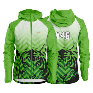 Custom Sublimated Hooded Nylon Coated Eco Friendly Zip Up Windbreaker <b>Jacket</b> <b>Lightweight</b> Waterproof Outdoor Sports Wear - Product Image 6