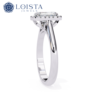 <b>Custom</b> Engagement Wedding Band <b>Ring</b> Solid White Gold Diamond Radiant Baguette Cut Eternity <b>Ring</b> for Women - Product Image 3