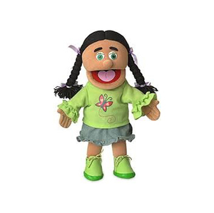 Plush Puppet With Blue Striped Shirt And Green Lizard Embroidery <b>Soft</b> <b>Stuffed</b> Animal <b>Toy</b> For Kids Age 2 To 4 Years Unisex - Product Image 3