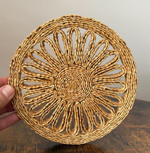 <b>Round</b> Rattan Trivets Pot Manufacture Handmade Rattan Trivet Resistant <b>Placemats</b> for Hot Dishes - Product Image 6