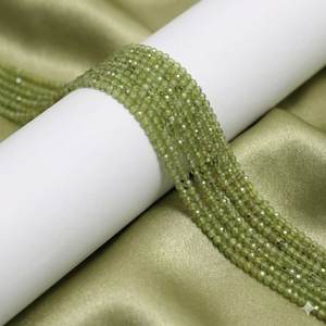 ลูกปัดเพรนไนต์สีเขียวธรรมชาติคุณภาพดีที่สุด ขนาด 2 มม. รูปทรงกลมเหลี่ยมเพชรพลอยขนาดเล็ก สำหรับทำเครื่องประดับ DIY ขายส่ง - Product Image 3