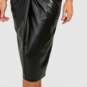 Jupe en cuir épaisse de haute qualité pour femme, style tendance, personnalisable avec votre logo, idéale pour l'hiver et la mode décontractée - Product Image 6