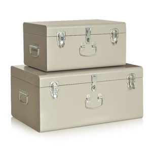 Vintage Rectangular <b>Metal</b> <b>Storage</b> <b>Box</b> Set Classic Design Hinged Closure Stacking For Sundries Three Layer Mint Green Blue Gray - Product Image 2